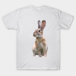 Brown Bunny. Rabbit. Geometric. Lowpoly. Illustration. Digial Art. T-Shirt